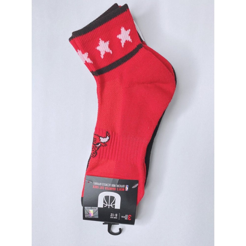 🔥The Bulls Socks Chicago Bulls Official NBA Clothing‎ Stars Bull Logo 3 Pair - Picture 2 of 5
